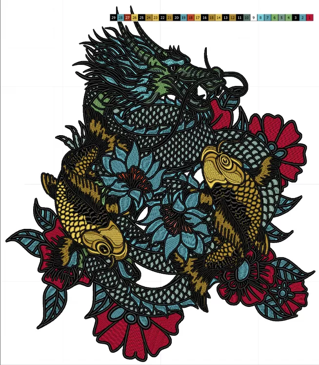 dragon and fish